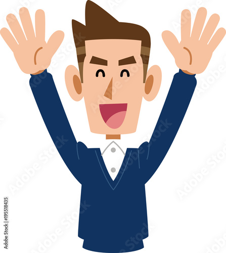 大喜びする男性
