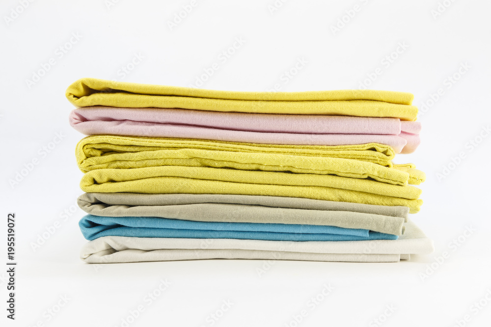 Colored pillowcase on white background