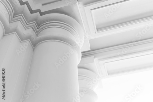 Round white columns with portico photo