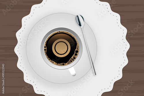 Kaffeetasse mit Untertasse - leerer Teller