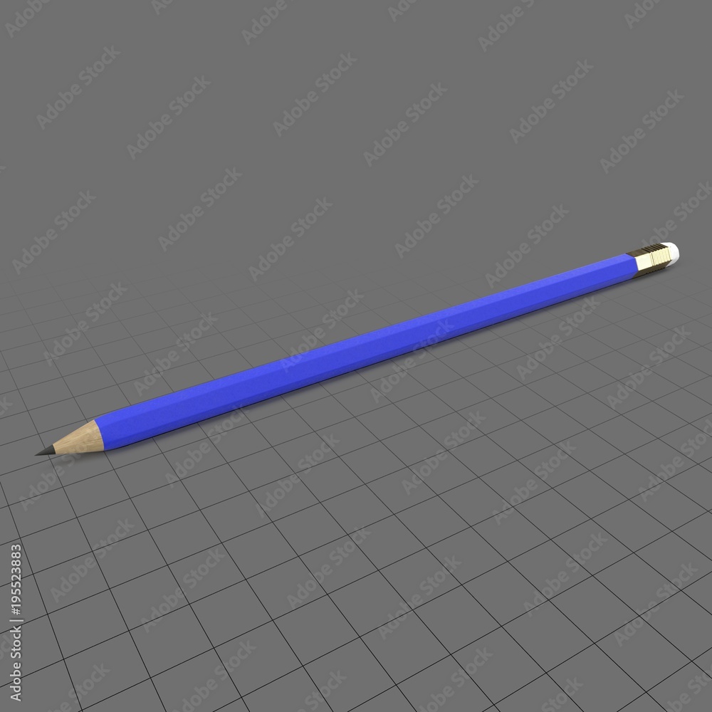 Pencil with eraser Stock 3D asset | Adobe Stock