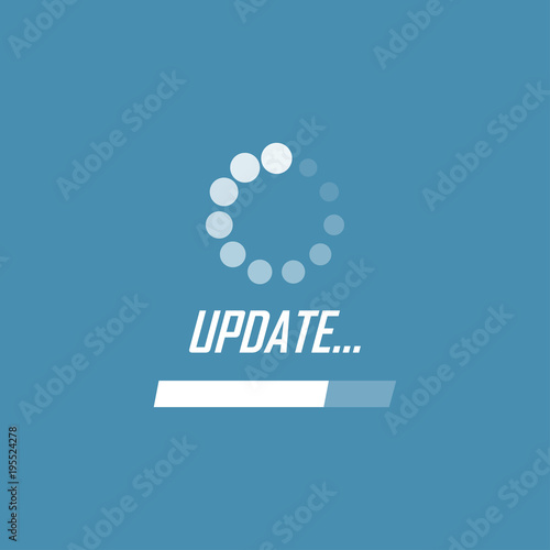 System software update and upgrade concept. Loading process screen. Vector illustration
