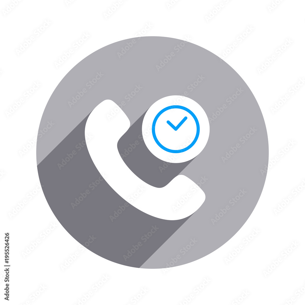 Clock deadline handle handset phone telephone icon Clock deadline handle handset phone telephone icon