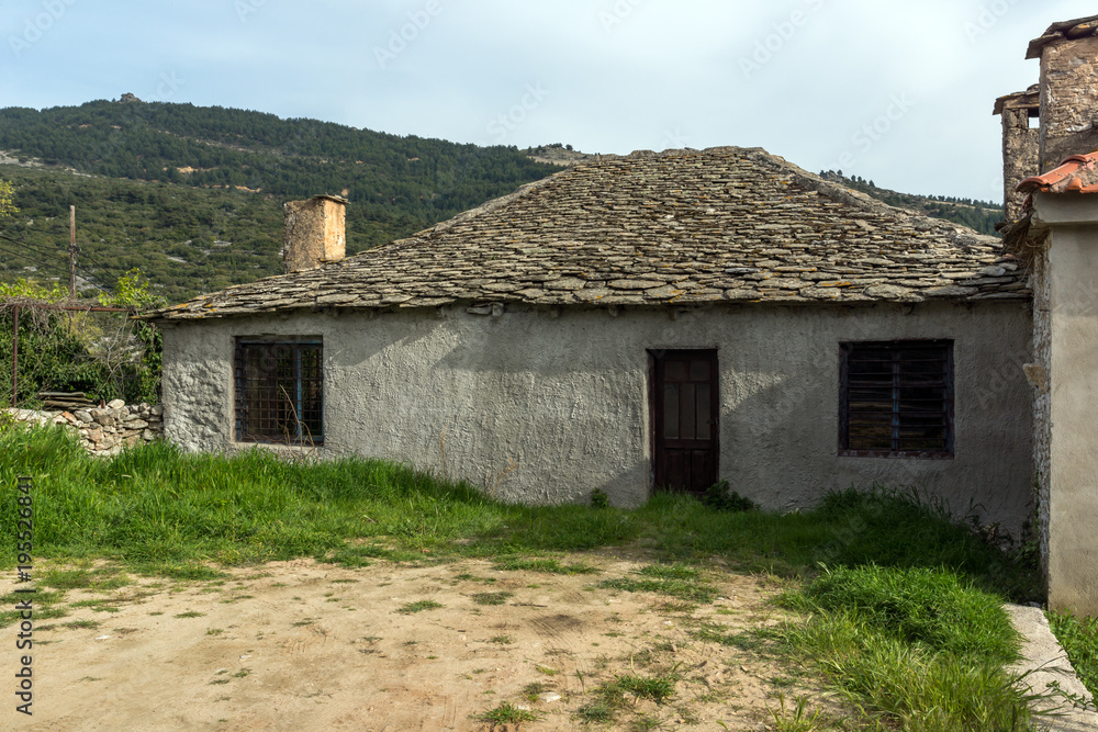 Old stone house in the village of Theologos,Thassos island, East Macedonia and Thrace, Greece  