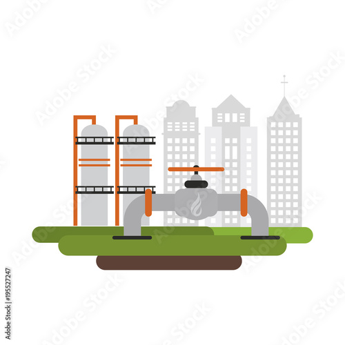 Natural gas factory vector illustration graphic design