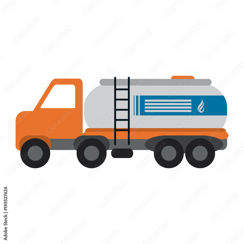 Truck with gas tank vector illustration graphic design