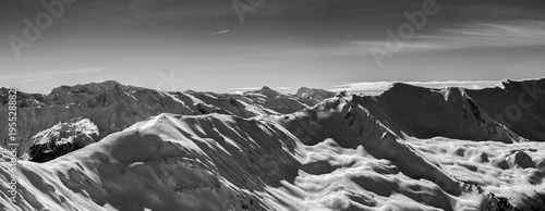 Принти на полотні Bergpanorama in schwarz weiss
