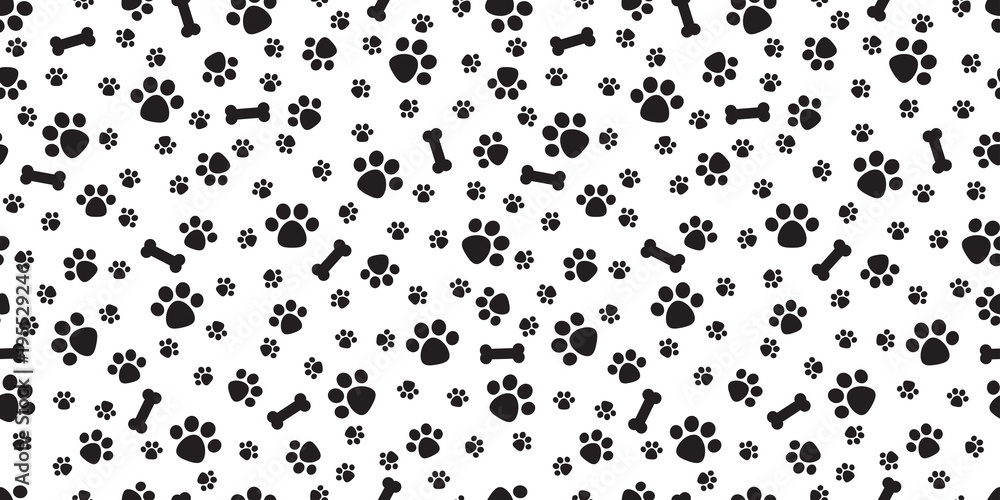 Premium Vector  Seamless pattern of cute dog puppy symbol toy paw  footstep cartoon funny and happy dog concept with simple shape style  illustration for background wallpaper textile fabric