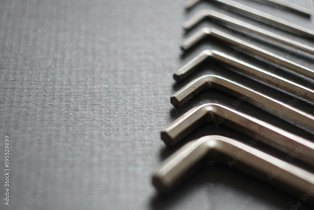 a set of hex keys closeup a set of hex keys closeup