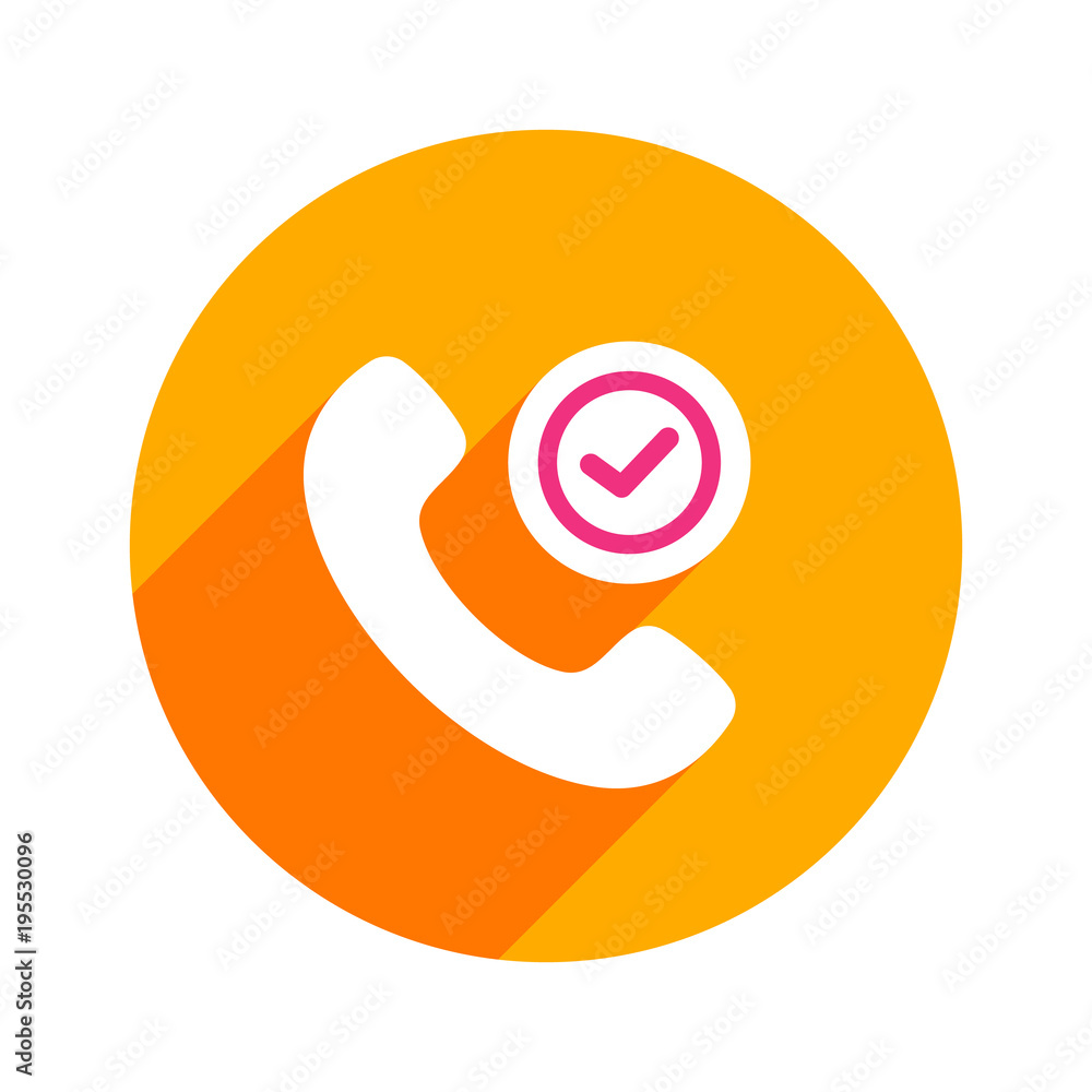 Button check sign handle handset phone safe telephone icon Button check sign handle handset phone safe telephone icon