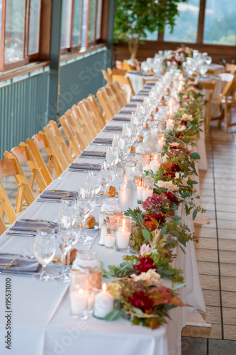 Wedding Reception Table at Winery Wedding © Joshua Rainey