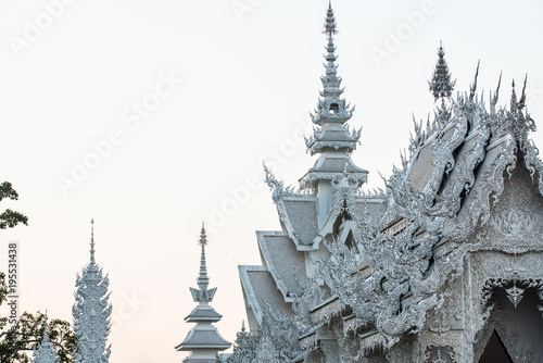 Rong Khun temple in Chiang Rai province photo