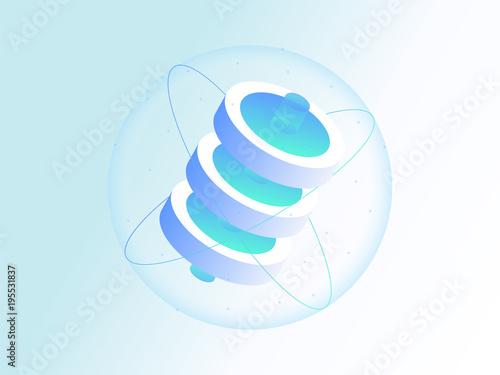 Concept of blockchain server database, hi-technology element, information processing gradient isometric vector