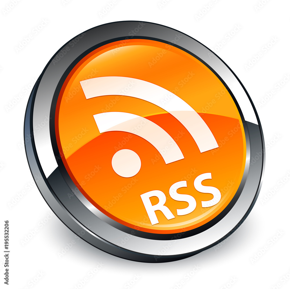 RSS 3d orange round button RSS 3d orange round button