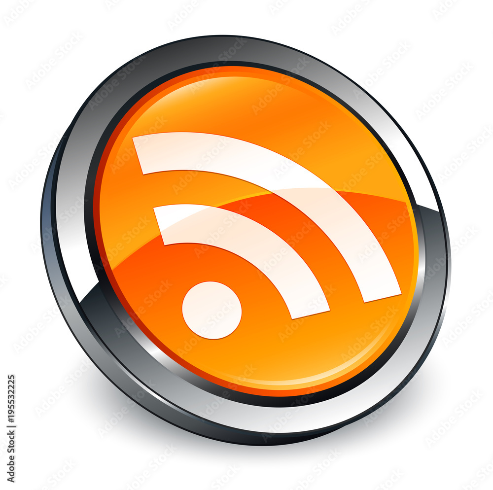 RSS icon 3d orange round button RSS icon 3d orange round button
