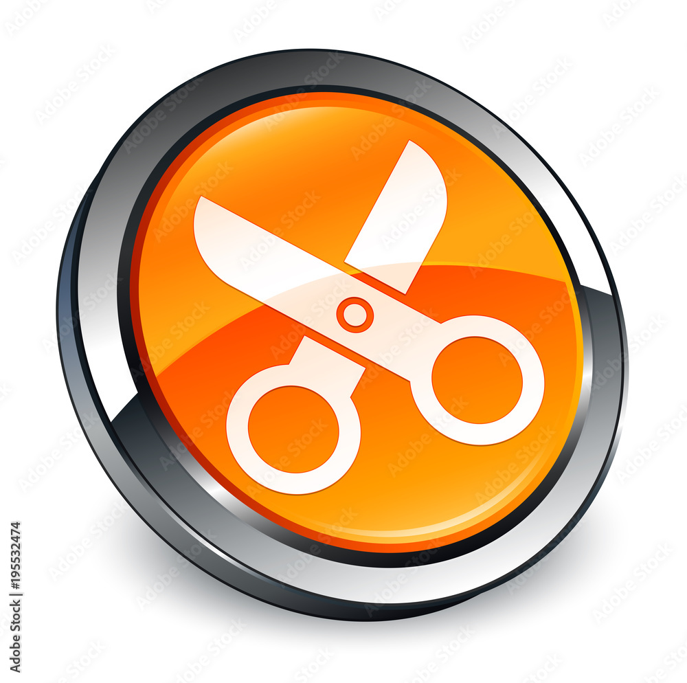 custom made wallpaper toronto digitalScissors icon 3d orange round button