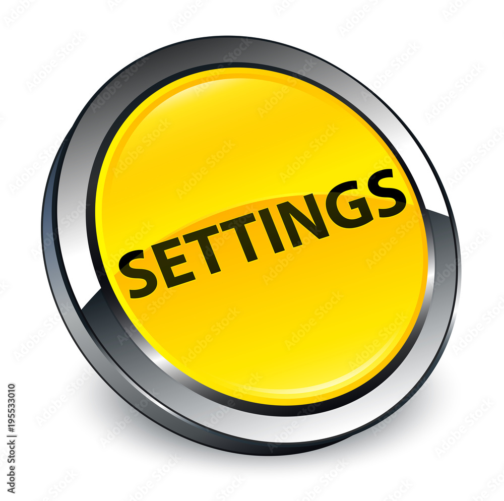 Settings 3d yellow round button Settings 3d yellow round button