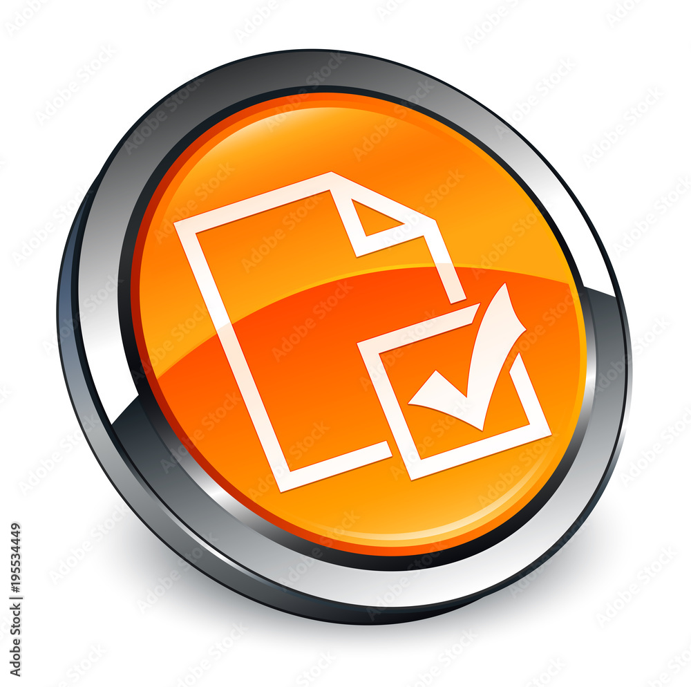 Survey icon 3d orange round button Survey icon 3d orange round button