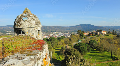 Vista de Verín desde el castillo de Monterrey, provincia de Orense, Galicia, España photo