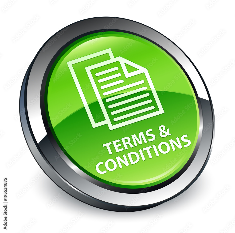 Terms and conditions (pages icon) 3d green round button Terms and conditions (pages icon) 3d green round button