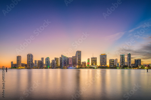 Miami, Florida, USA skyline on Bisayne Bay