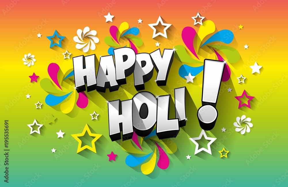 Creative colorful happy holi greeting card vector background