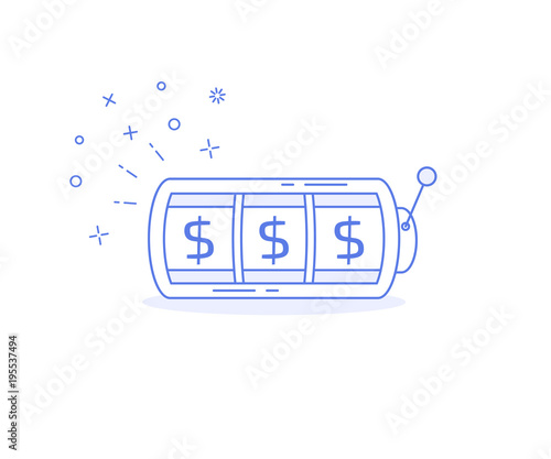 Lucky money on slot machine icon