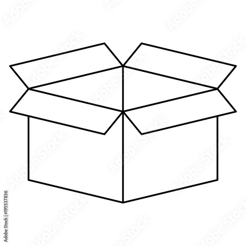 uncolored box with design over white background vector illustration