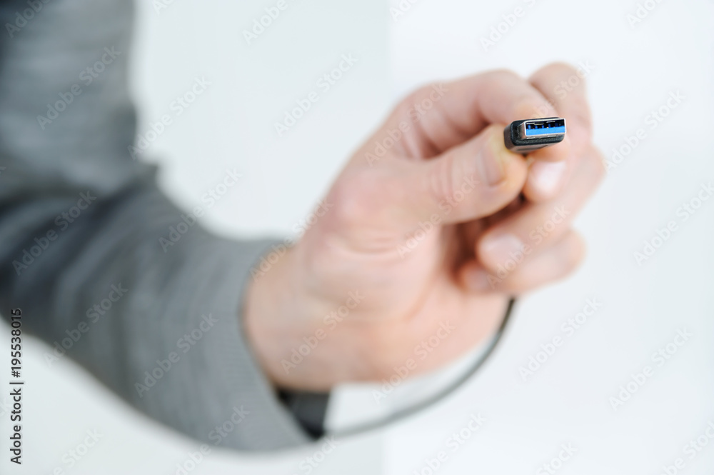Fototapeta premium Cable plug usb3.