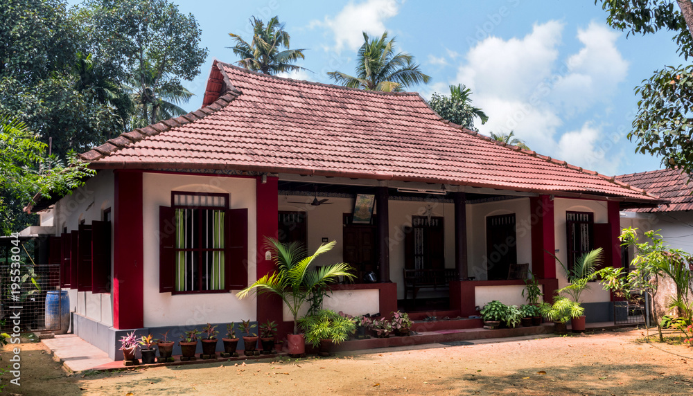 old house in kerala, india with tiled roof Stock Photo Adobe Stock