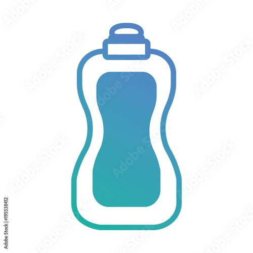 flat line blue dish washing soap over white background vector illustration