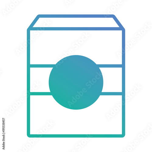 flat line blue laundry soap box doodle over white background vector illustration