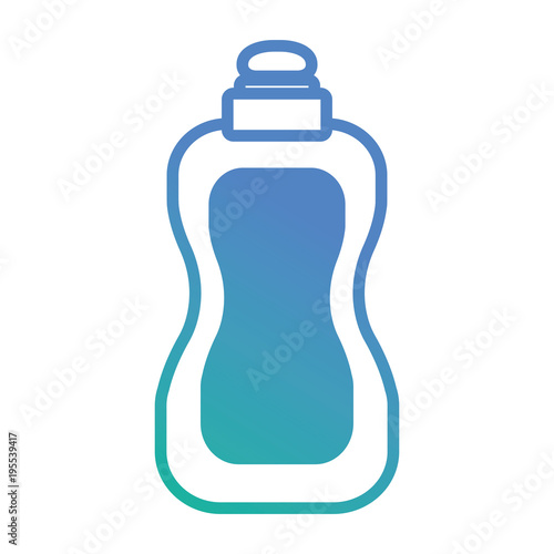 flat line blue dish washing soap over white background vector illustration
