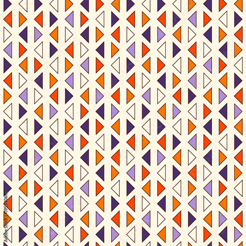 Repeated mini triangles on white background. Simple abstract wallpaper. Seamless pattern design with geometric figures.