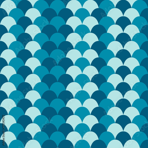 Texture of fish scales. Background in blue colors. Seamless vector pattern. Nice for wallpaper, banner, fabric, paper, scrapbook, backdrop.