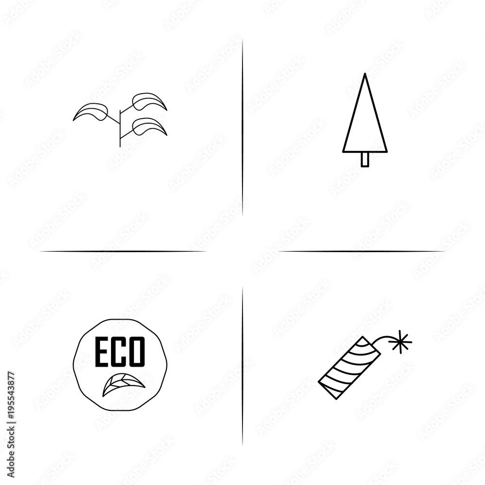 Nature simple linear icon set.Simple outline icons Nature simple linear icon set.Simple outline icons