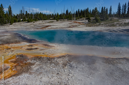 West Thumb Geyser Basin and West Thumb Lake in Yellowstone National Park, Wyoming
