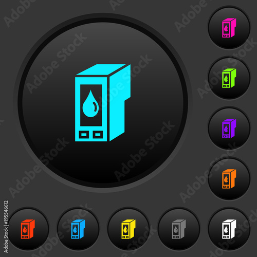 Ink cartridge dark push buttons with color icons