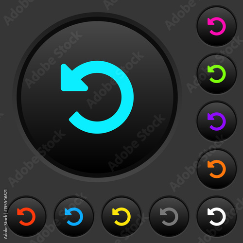 Undo changes dark push buttons with color icons