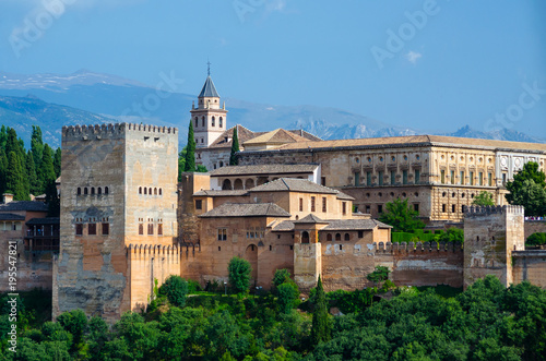 View of the famous Alhambra Palace, Granada, Spain.