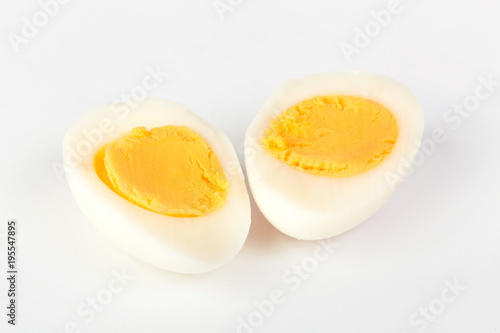 Boiled quail eggs isolated on white background