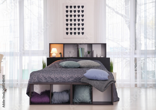 Bedroom interior with elega...