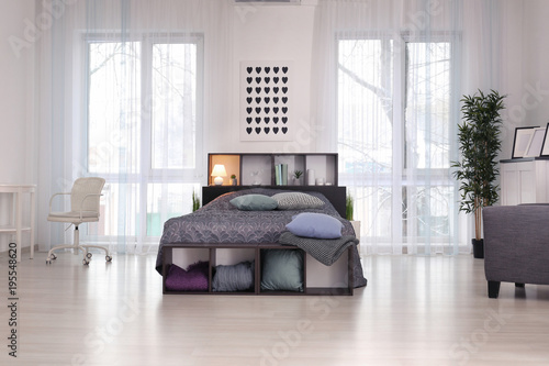 Bedroom interior with elega...