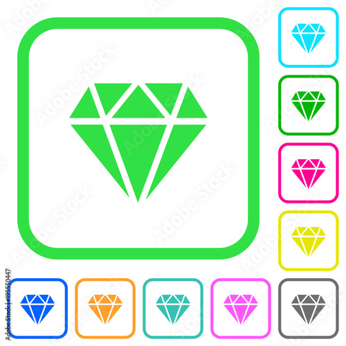 Diamond vivid colored flat icons