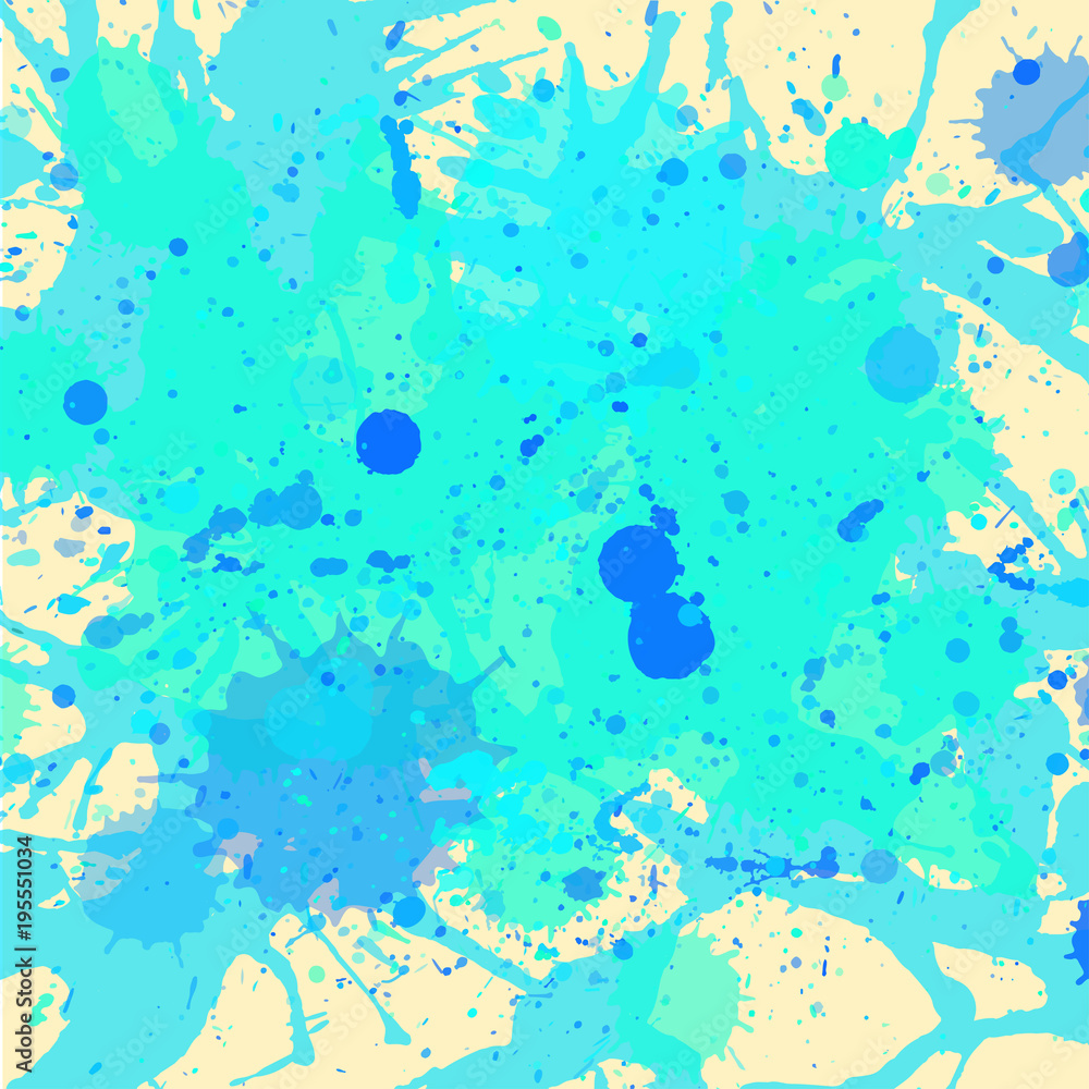 Blue watercolor paint splashes background Blue watercolor paint splashes background