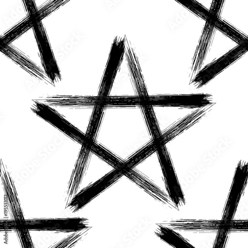 Pentagram occult symbol seamless pattern