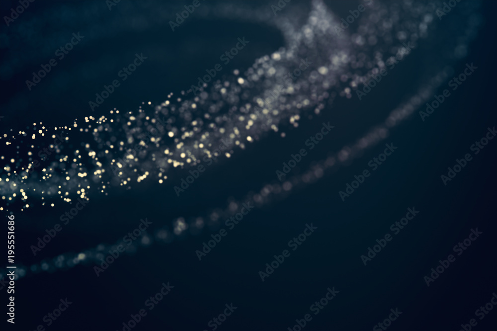 Fototapeta premium Glitter lights abstract background. Defocused bokeh dark illustration