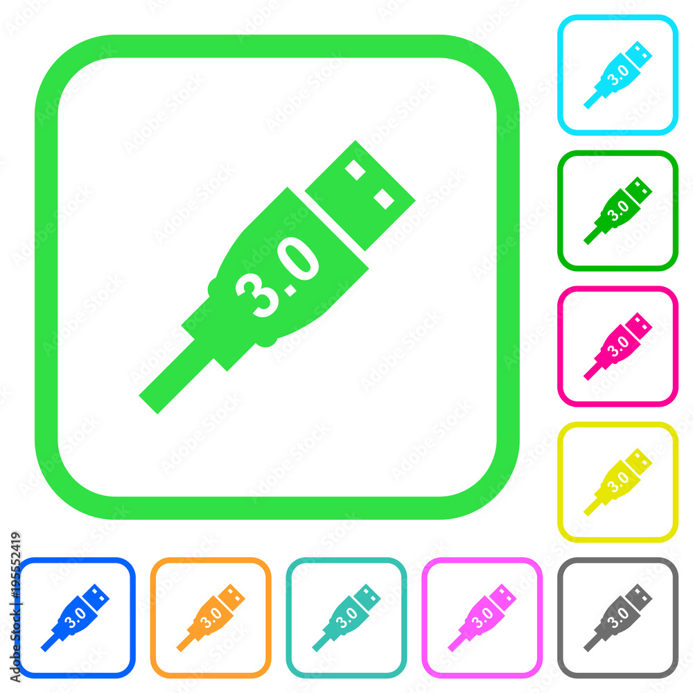 High speed USB vivid colored flat icons High speed USB vivid colored flat icons