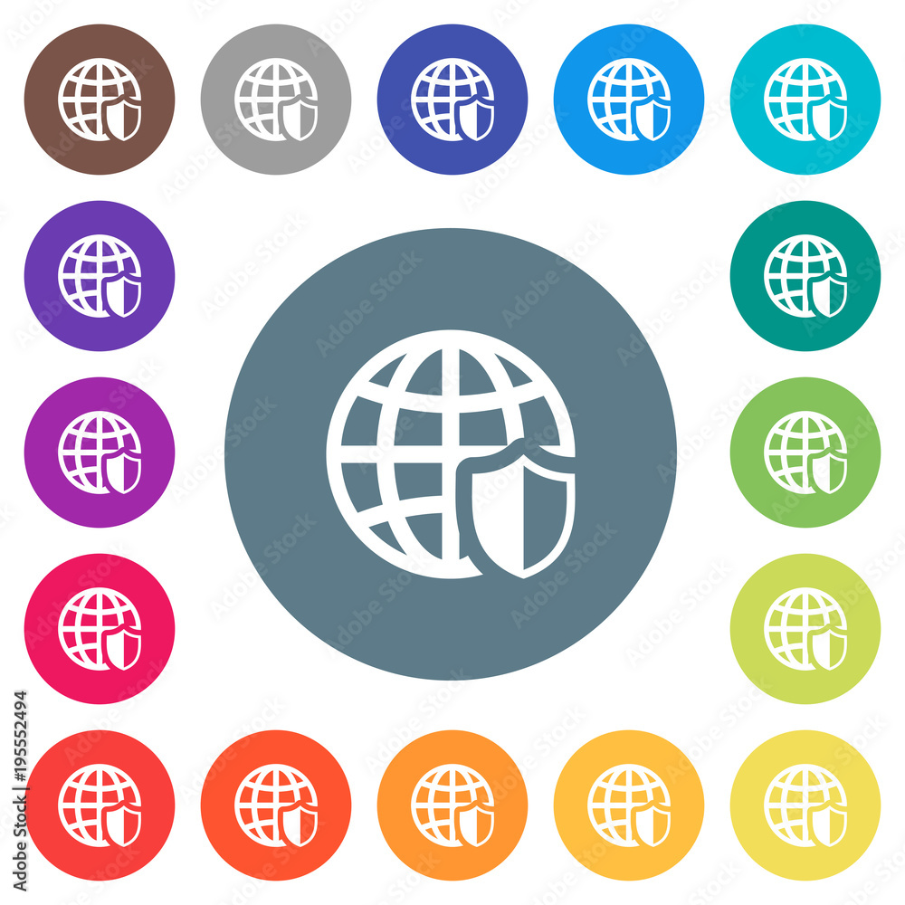 Internet security flat white icons on round color backgrounds Internet security flat white icons on round color backgrounds