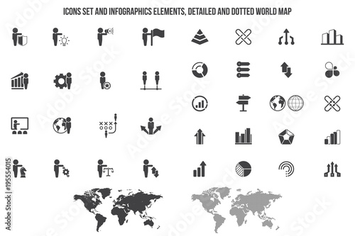 Business People Related Vector Icons Set 